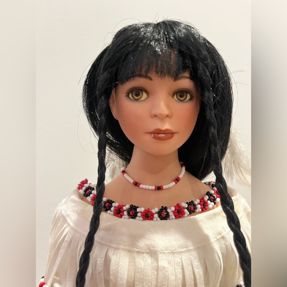 Paradise Galleries “Swirling Waters” Native American Porcelain Doll - Picture 13 of 14